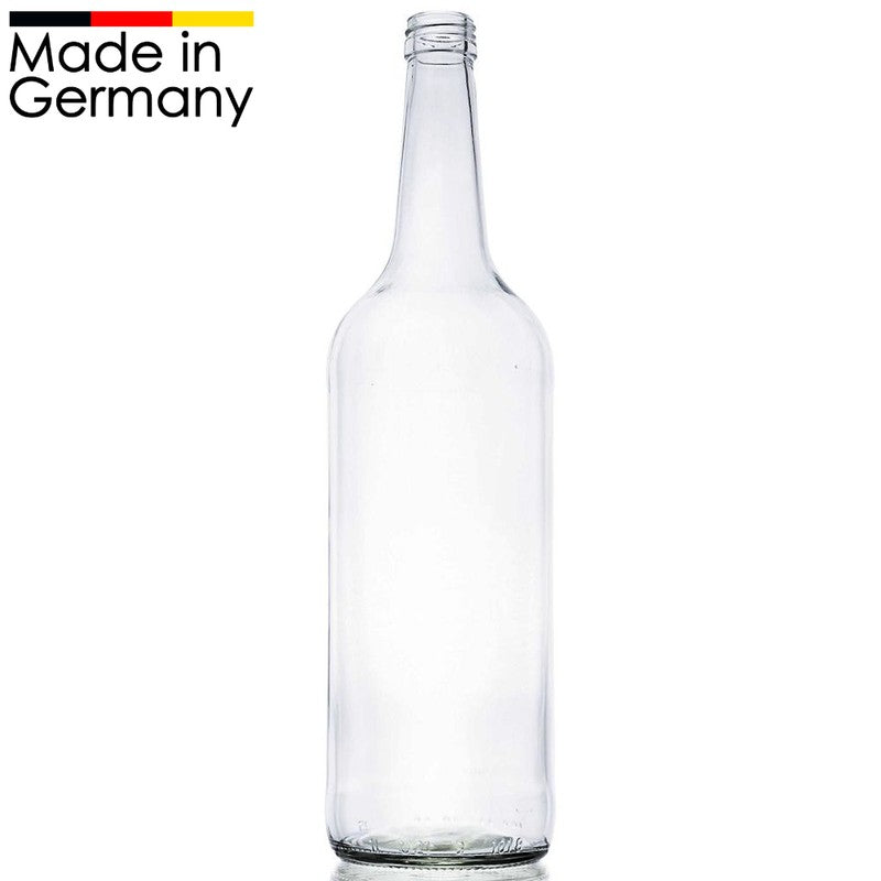 10er-Set 1000ml GLASFLASCHEN mit DECKEL Flasche mit Schraubverschluss PP28 DE