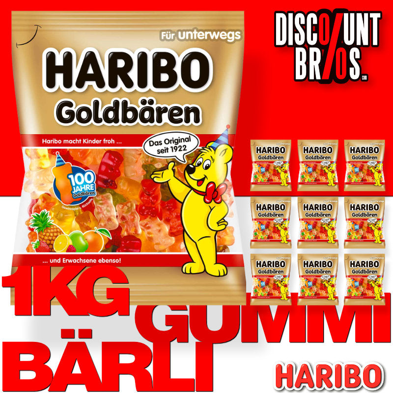 10 × Haribo Goldbären GUMMIBÄRLI 100g/1kg