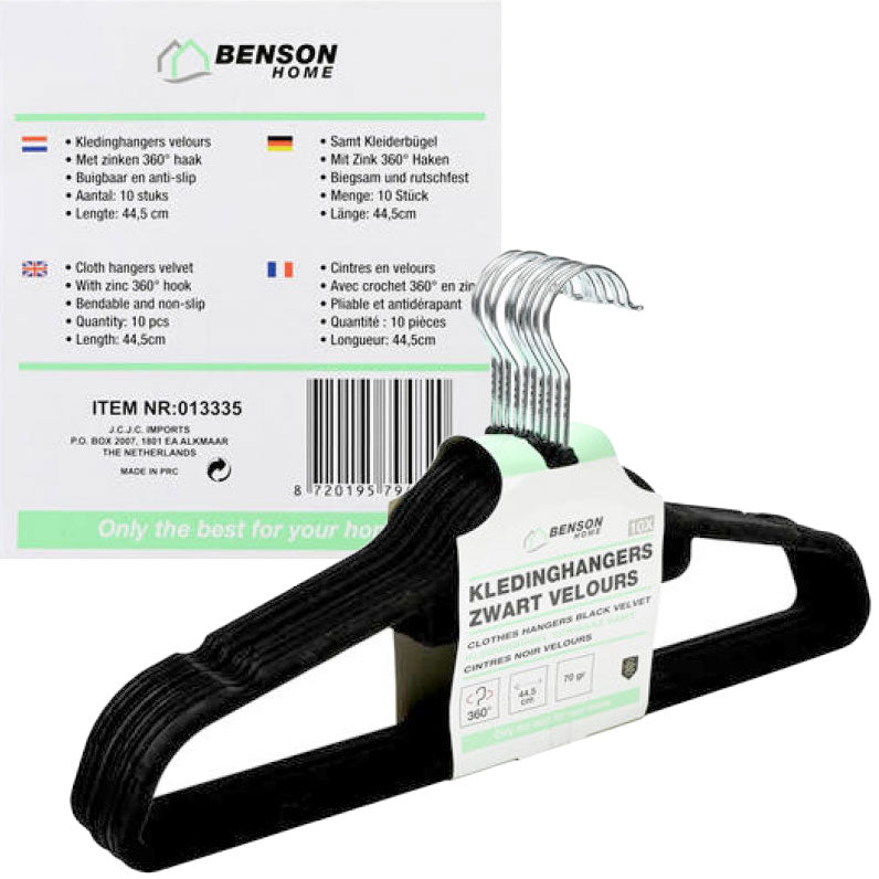 Samt Kleiderbügel VELOUR Wäschebügel 10er Set