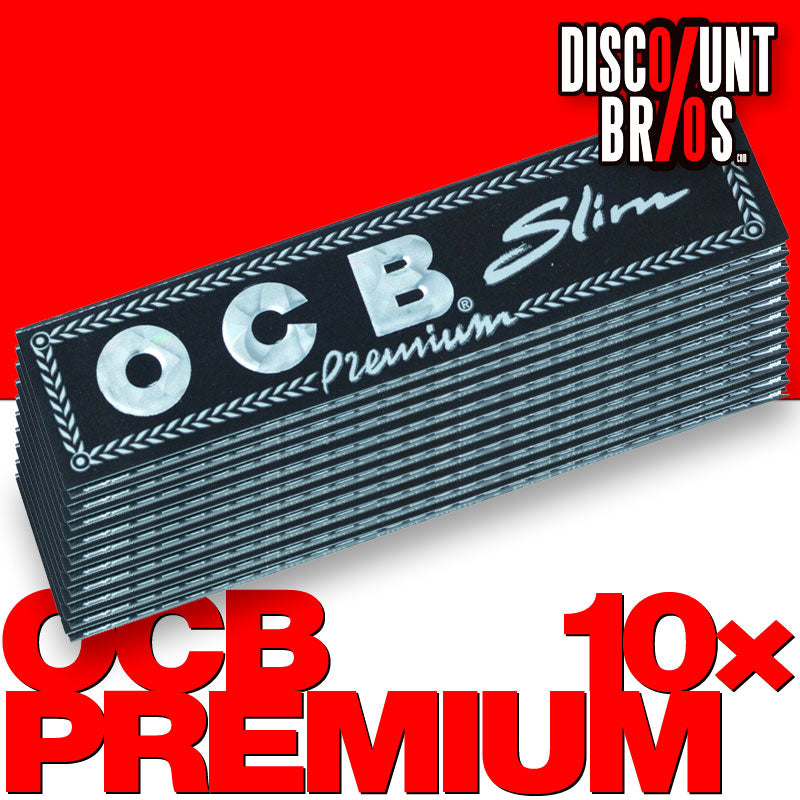 10 × OCB PREMIUM King Size Papers Black Schwarz Zigarettenpapier 32 Blatt 109×44mm
