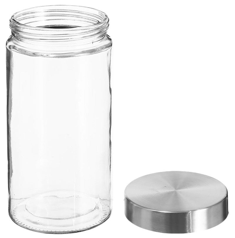 1,7 Liter VORRATSGLAS mit DECKEL Vorratsbehälter Aufbewahrungsglas transparentes Glas + Edelstahl