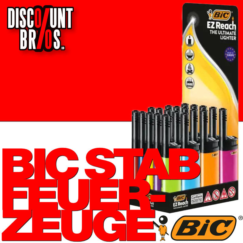 20 Stk. BIC® EZ REACH Feuerzeug MINI STABFEUERZEUG