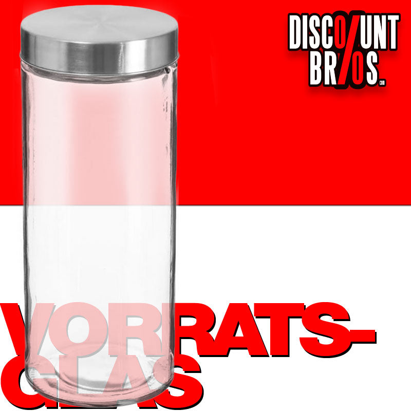 2 Liter VORRATSGLAS mit DECKEL Vorratsbehälter Aufbewahrungsglas transparentes Glas + Edelstahl