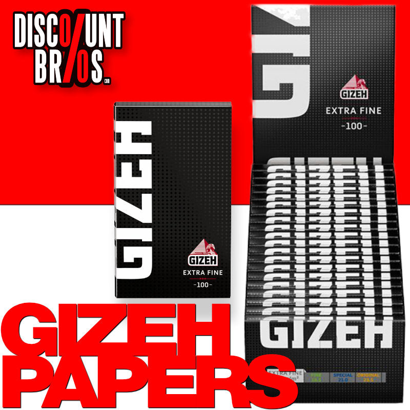 20 × Tray GIZEH Black Extra Fine Magnet Papers Zigarettenpapier Double Window 100 Blatt 68×36mm