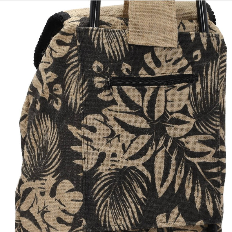 Einkaufstrolley 3-Rad EINKAUFSWAGEN Einkaufsroller Transportroller mit Jutetasche