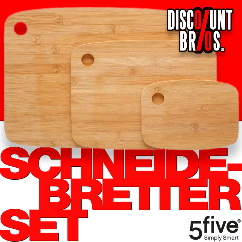 3er-SET Bambus-Holz Küchenbretter SCHNEIDEBRETTER Tranchierbretter von Five®