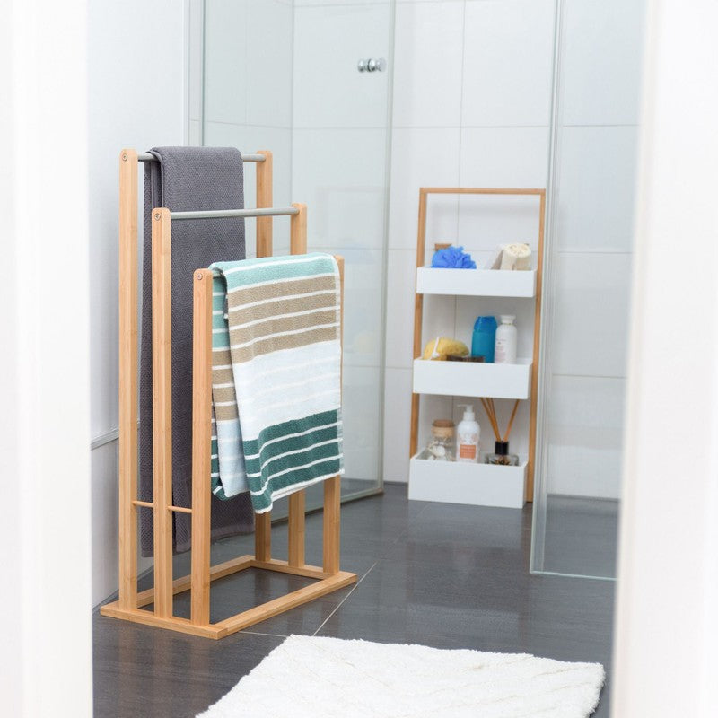 Handtuchständer HANDTUCHHALTER aus Bambus und Edelstahl