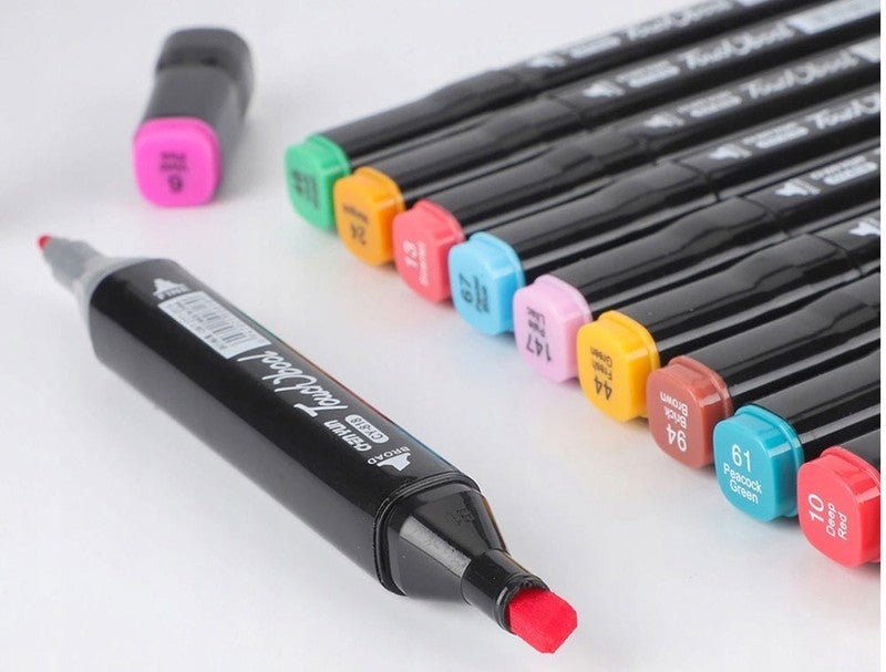 40 Touch PERMANENT-MARKER SET 40-teilig wasserfeste Doppelspitz Filzstifte mit Tragetasche