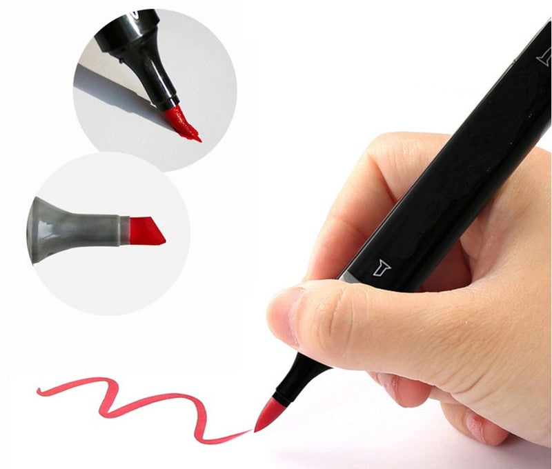 80 Touch PERMANENT-MARKER SET 80-teilig wasserfeste Doppelspitz Filzstifte mit Tragetasche