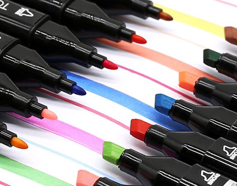 40 Touch PERMANENT-MARKER SET 40-teilig wasserfeste Doppelspitz Filzstifte mit Tragetasche