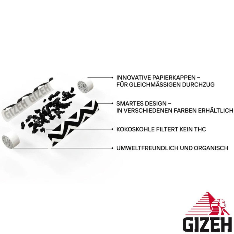 50+10 Stk. GIZEH BLACK Active Filter ProCell Aktivkohlefilter Filter Zigarettenfilter 6mm EXTRA-SLIM
