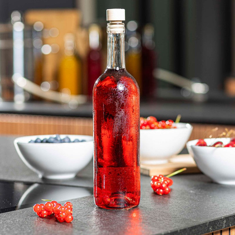 750ml GLASFLASCHE mit KORKEN Flasche Kunststoffkorken