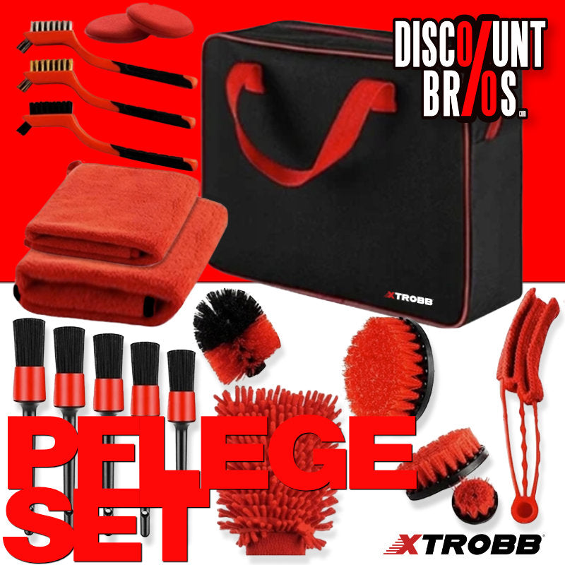 X-TROBB AUTO REINIGUNGS-SET Autopflege Set Fahrzeugaufbereitung Set Autoreinigungszubehör 19-teilig