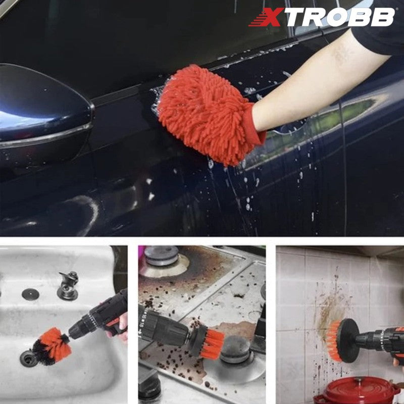 X-TROBB AUTO REINIGUNGS-SET Autopflege Set Fahrzeugaufbereitung Set Autoreinigungszubehör 19-teilig