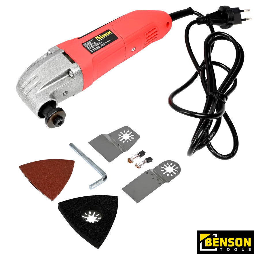 BENSON Multi Tool Set 180W 230V oscillierendes Multifunktionswerkzeug mit 7 teiligem Zubehör