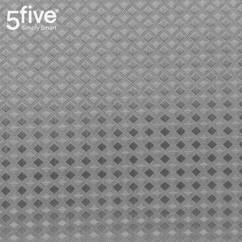 5five Textil DUSCHVORHANG Polyesterstoff mit Waffelstruktur MODERN + 12 Ringe 180×200cm STEINGRAU