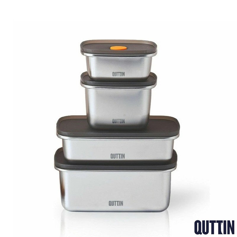 Quttin Edelstahl LUNCHBOX Vorratsdose mit Vakuumverschluss 600ml