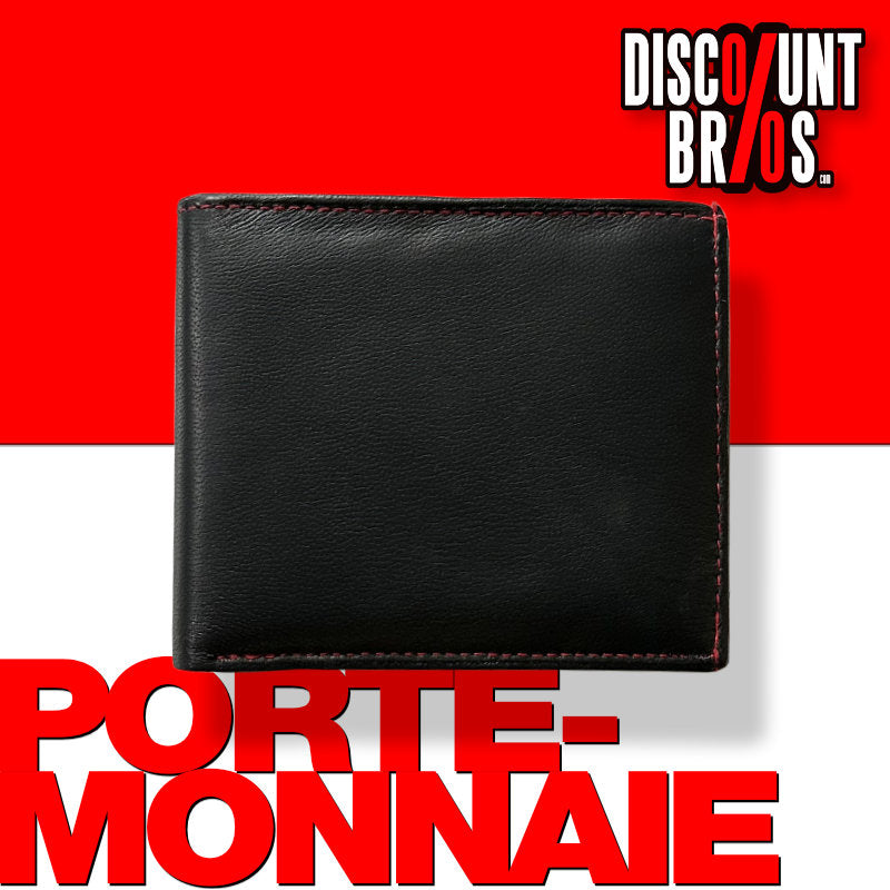Brieftasche PORTEMONNAIE Geldbörse aus Nappa-Leder Echtleder SCHWARZ-ROT