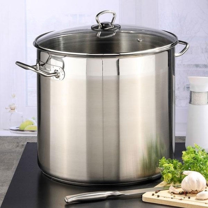 Edelstahl Universaltopf PFANNE mit Glasdeckel Ø30cm 20ltr