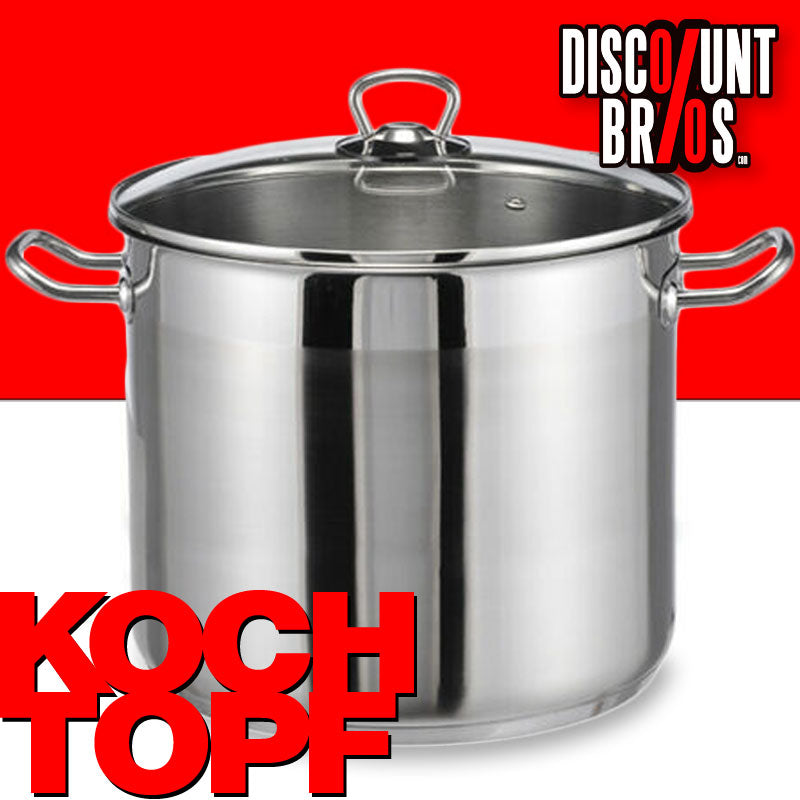 Edelstahl Universaltopf PFANNE mit Glasdeckel Ø30cm 20ltr