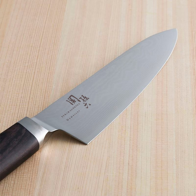 KAI SEKISOROKU Gyuto Messer Fleischmesser mit Damaststahl-Klinge (180 mm) und Holzgriff SCHWARZBRAUN