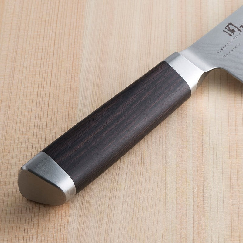 KAI SEKISOROKU Santoku Messer mit Damaststahl-Klinge (165 mm) und Holzgriff SCHWARZBRAUN