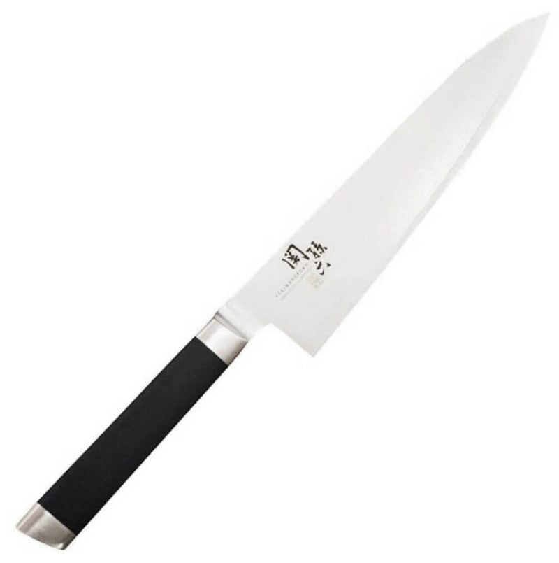 KAI SEKISOROKU Santoku Gyuto Messer Fleischmesser mit Damaststahl-Klinge (210 mm) und Holzgriff SCHWARZBRAUN