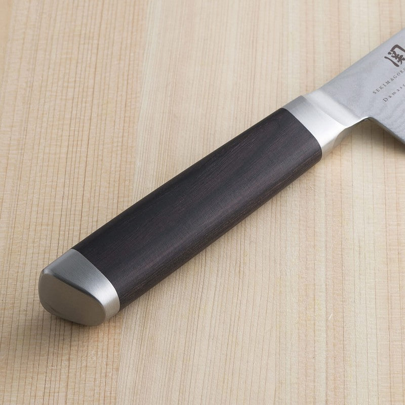 KAI SEKISOROKU Santoku Messer mit Damaststahl-Klinge (145 mm) und Holzgriff SCHWARZBRAUN