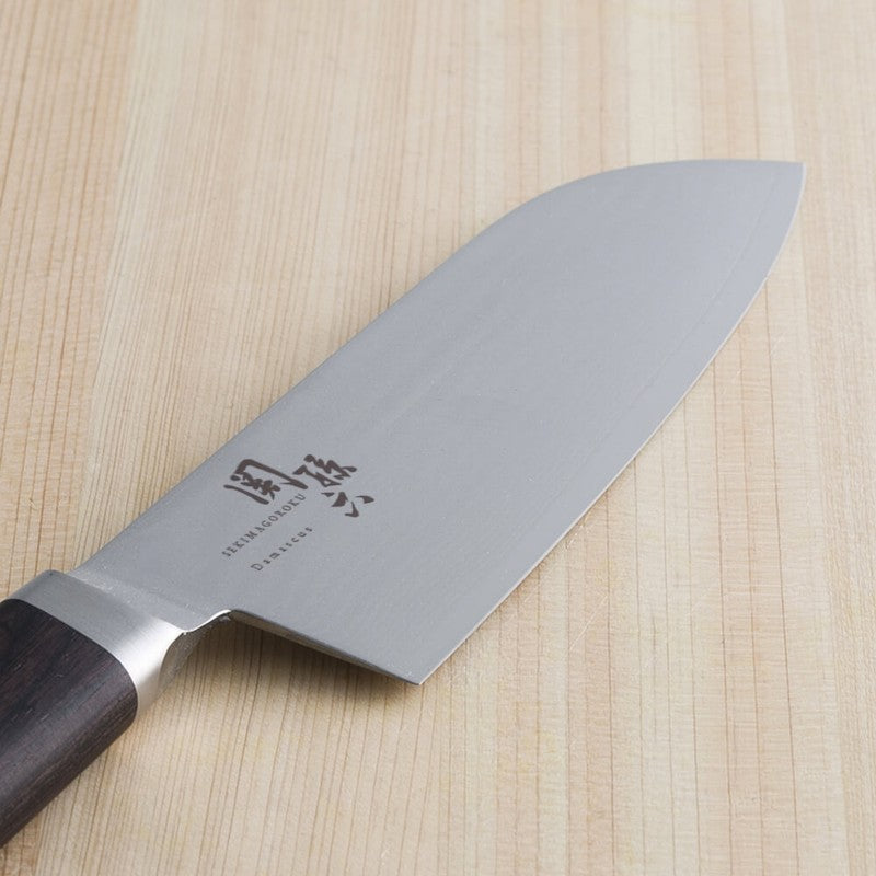KAI SEKISOROKU Santoku Messer mit Damaststahl-Klinge (145 mm) und Holzgriff SCHWARZBRAUN