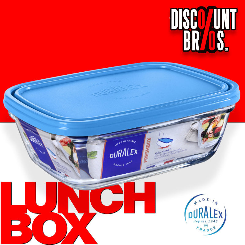 Duralex Freshbox rechteckige SCHÜSSEL mit DECKEL Vorratsdose Aufbewahrungsbox Lunchbox Frische Box 1,7l Blau