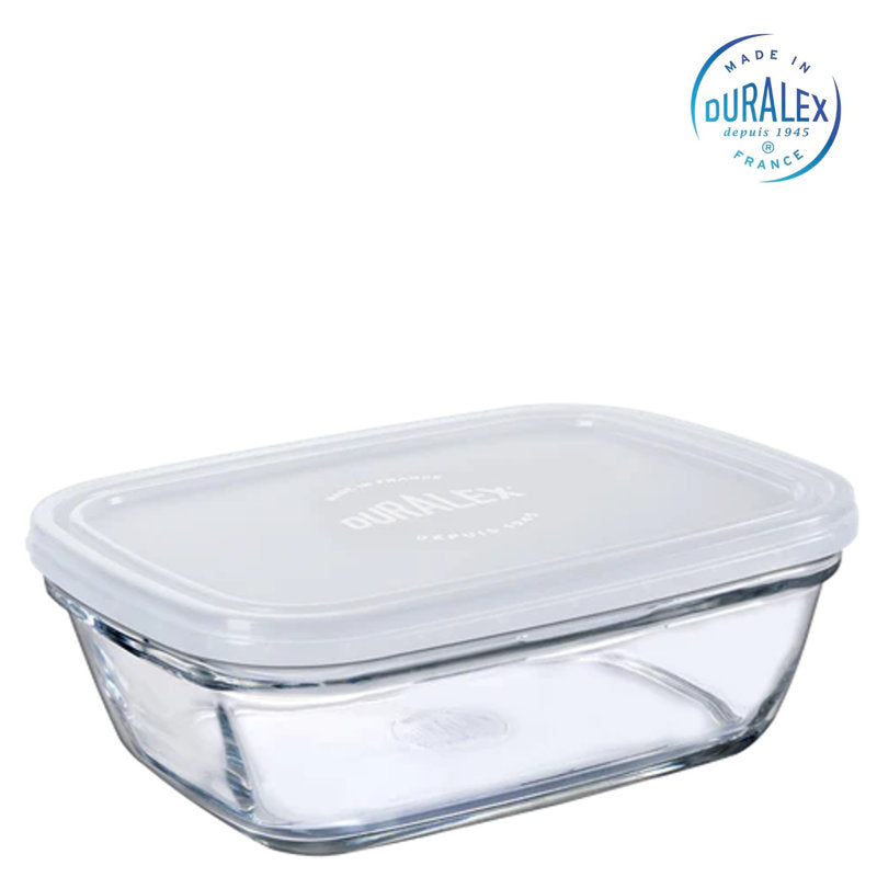 Duralex Freshbox rechteckige SCHÜSSEL mit DECKEL Vorratsdose Aufbewahrungsbox Lunchbox Frische Box 1,1l Transparent