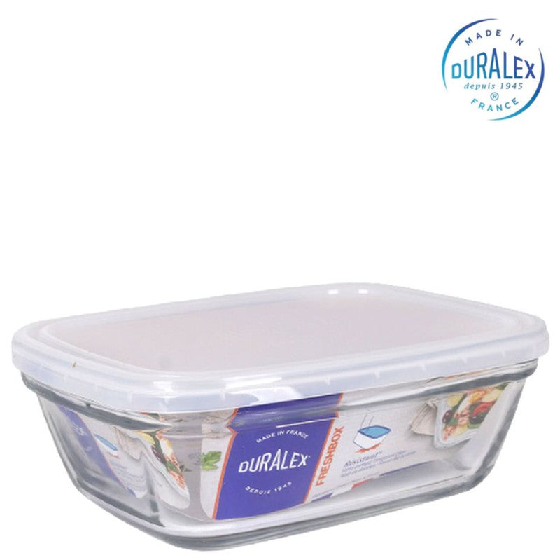 Duralex Freshbox rechteckige SCHÜSSEL mit DECKEL Vorratsdose Aufbewahrungsbox Lunchbox Frische Box 1,1l Transparent