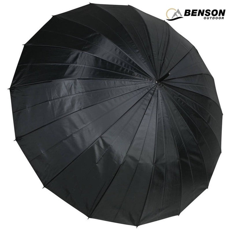 Schwarzer XL REGENSCHIRM mit 16 Speichen mit Automatiköffnung Ø120cm