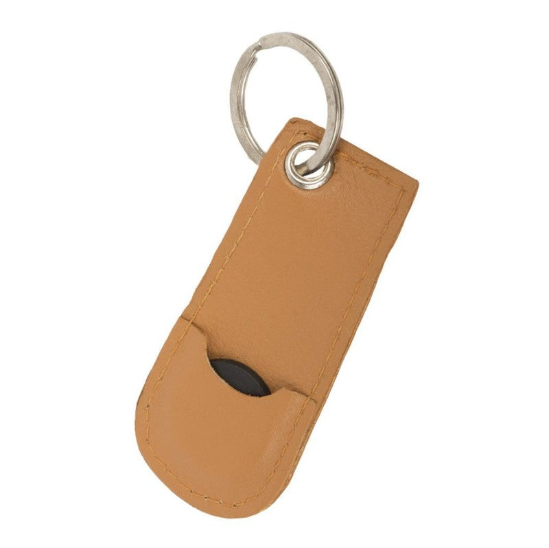 Schlüsselanhänger aus Leder mit Einkaufschip