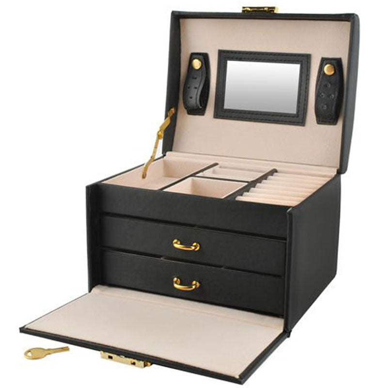 Schmuckkästchen SCHMUCK-KOFFER Abschliessbar SCHWARZ