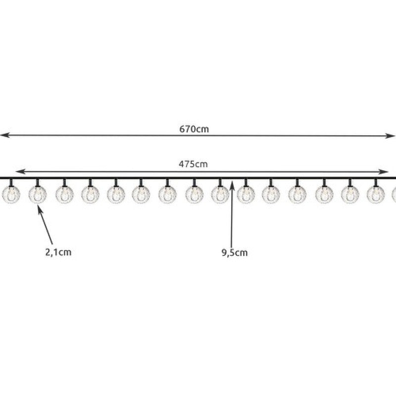 Weihnachtsbeleuchtung oder Partylicht LED SOLAR LICHTERKETTE mit 50 Kugel-LEDs für den Aussenbereich WARMWEISS