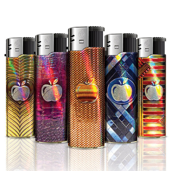 10 Stk. TQ Elektronik FEUERZEUG "PRECIOUS APPLE" mit metallischem Glanz