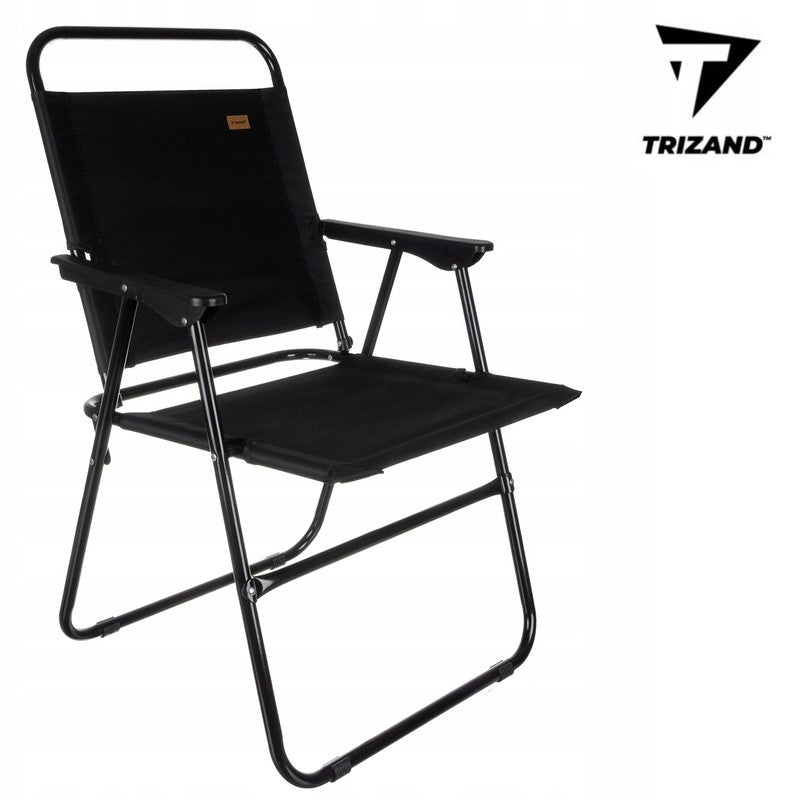 Trizand Angelstuhl klappbar CAMPINGSTUHL mit 150kg Tragkraft SCHWARZ