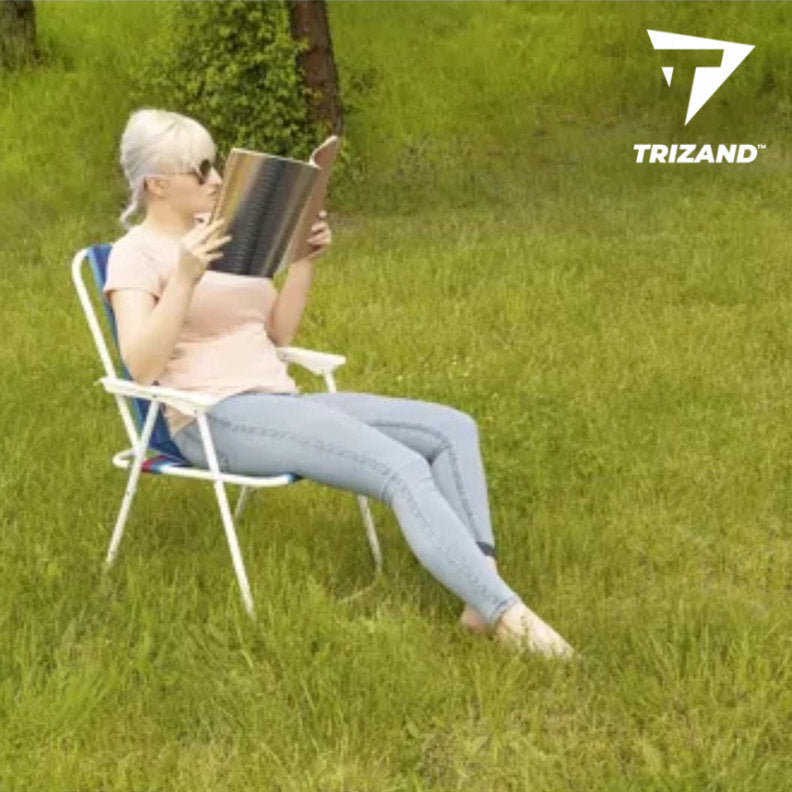 Trizand „Bergamo“ CAMPINGSTUHL Klappbarer Outdoor-Stuhl BLAU