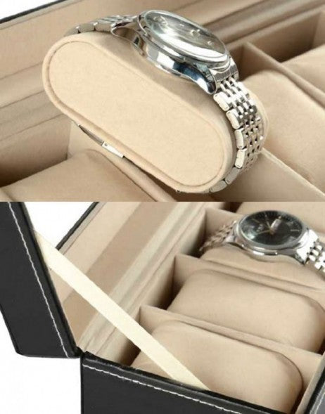 Edle UHRENBOX Schaukasten Uhrenvitrine für 12 Uhren