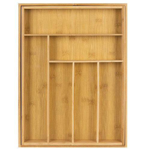 Vario XL BESTECKKASTEN Schubladeneinsatz aus Bambus Holz 45,5×33-50cm