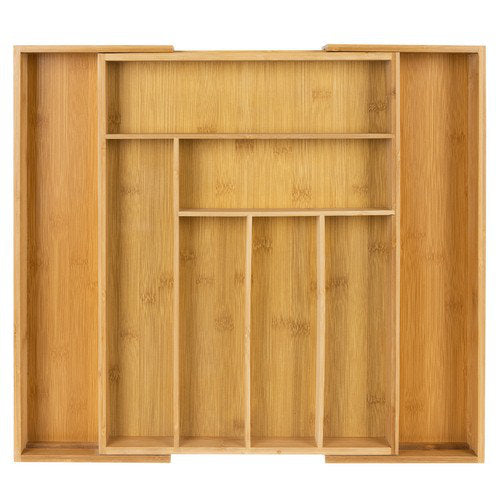 Vario XL BESTECKKASTEN Schubladeneinsatz aus Bambus Holz 45,5×33-50cm