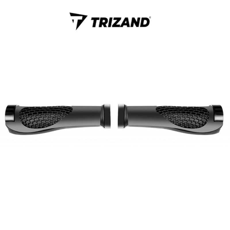 Velo Fahrrad LENKERGRIFFE Gummi + Alu SCHWARZ von TRIZAND