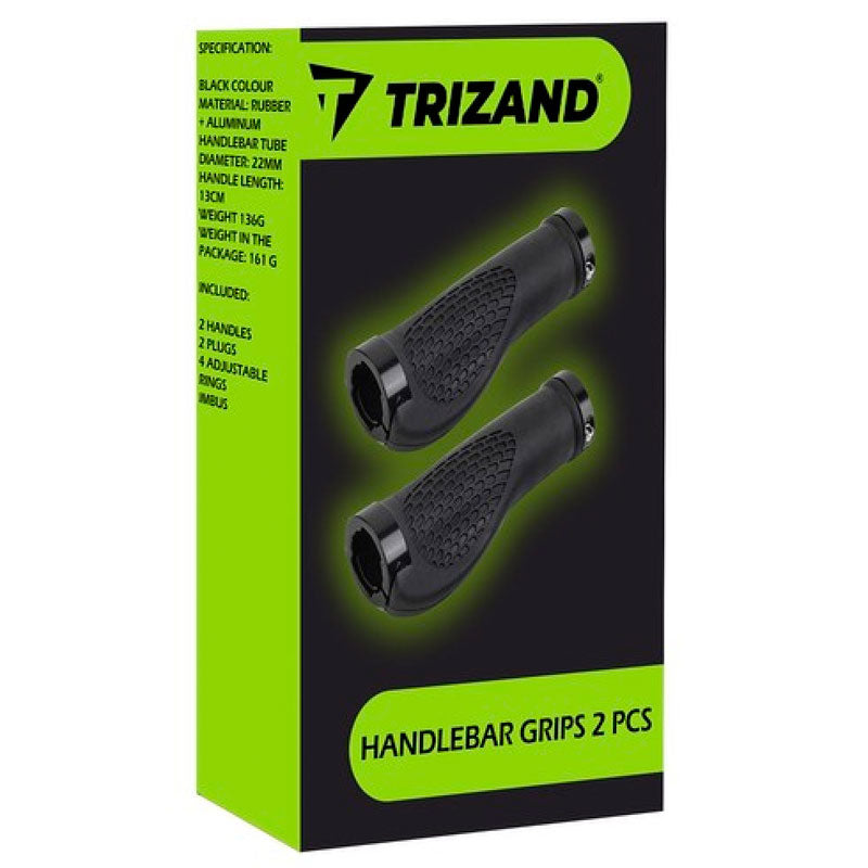 Velo Fahrrad LENKERGRIFFE Gummi + Alu SCHWARZ von TRIZAND