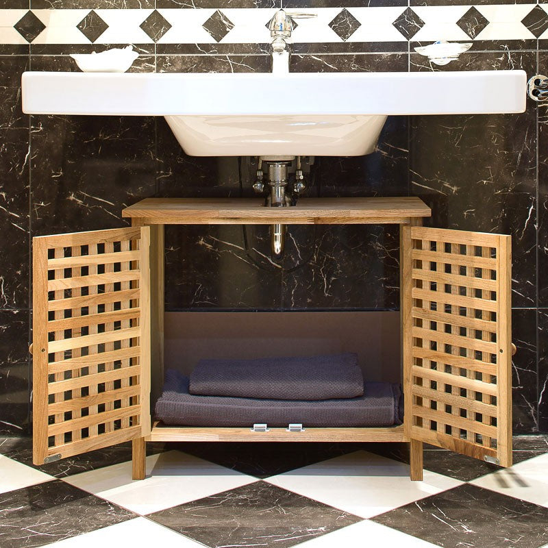 Waschbeckenunterschrank UNTERSCHRANK Waschbeckenschrank aus Walnuss