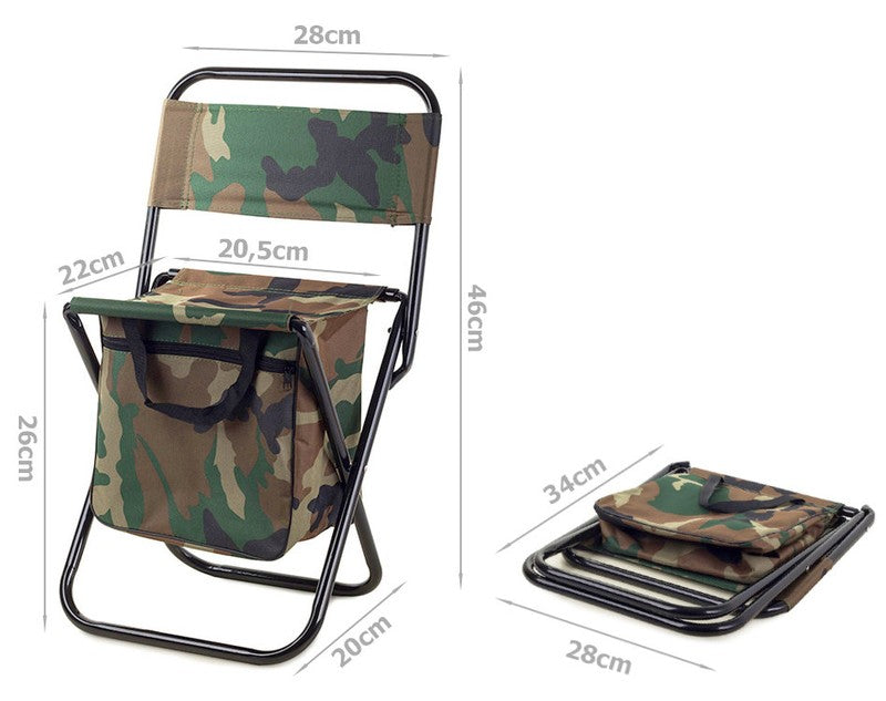 Kleiner Angelstuhl KLAPP HOCKER Klappstuhl Falthocker Campinghocker Campingstuhl TARNFARBEN