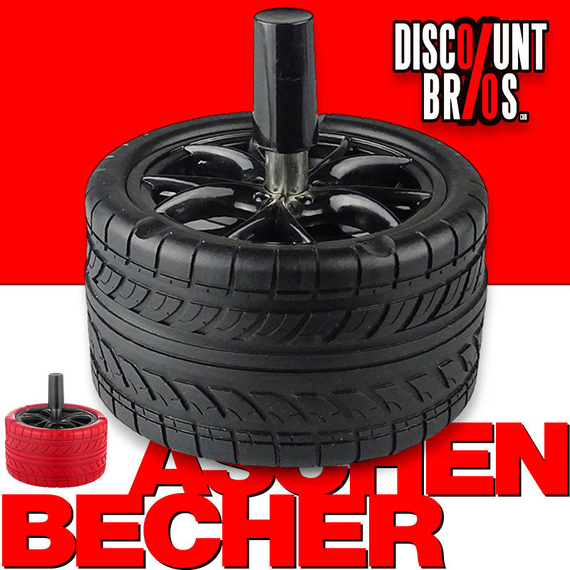 Drehaschenbecher DREH-ASCHENBECHER Aschenbecher REIFEN SCHWARZ oder ROT Ø10cm