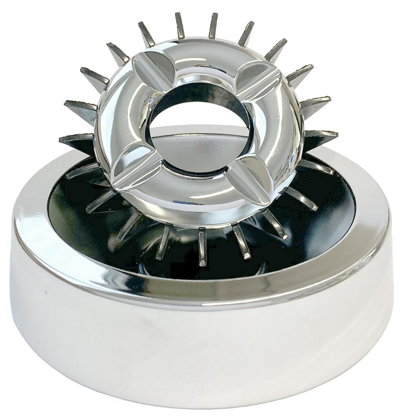 Glutlöscher ASCHENBECHER Metall SCHWARZ-CHROM Ø14cm