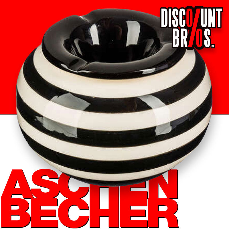 Aschenbecher STURM-ASCHENBECHER in verschiedenen Farben gestreift aus Keramik Ø12,5cm