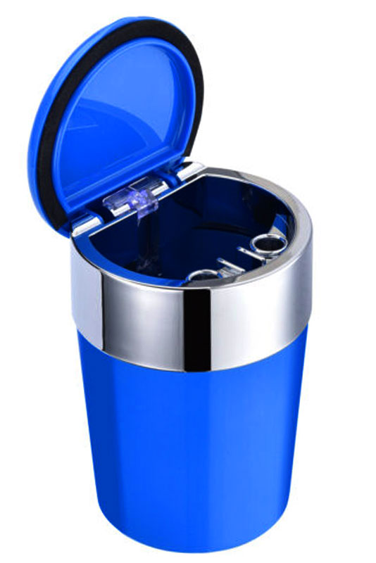 Champ AUTO-ASCHENBECHER Aschenbecher für Getränkehalter mit Deckel und LED Licht FARBIG